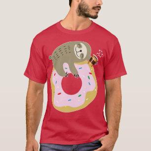 Camiseta Espuma Sobre El Donut Con Una Taza De Café