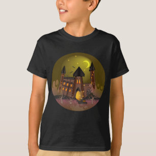 Camiseta Espumosa casa de brujas de Halloween y castillo de