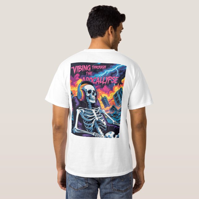 camiseta esquelética , de alta calidad (Reverso completo)