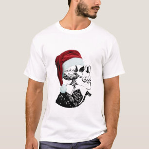Camiseta esquelética del gótico del navidad de