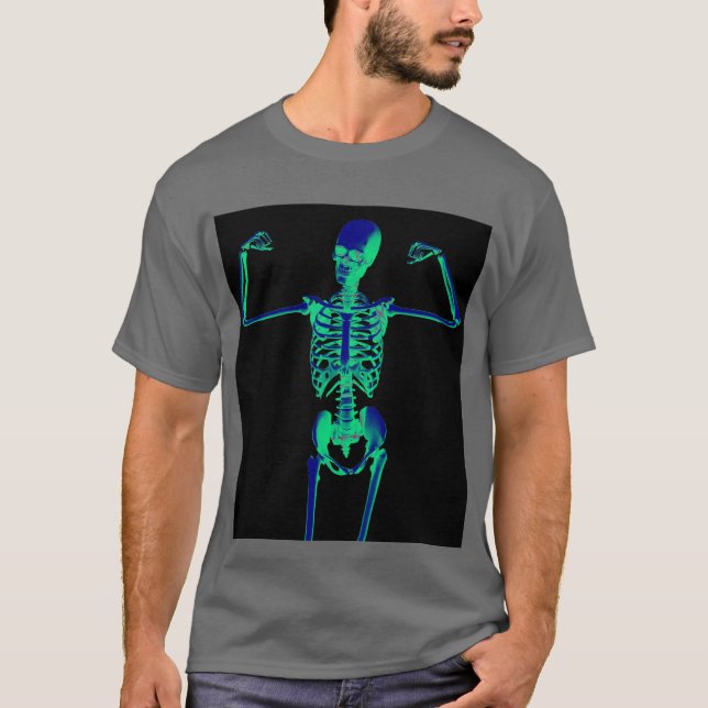 Camiseta esquelética del hombre del hueso (Anverso)