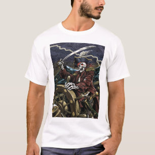 Camiseta esquelética del pirata