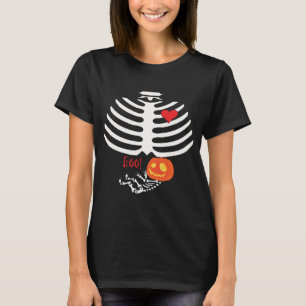 Camiseta esquelética embarazada de Halloween del