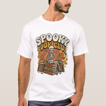 Esqueleto Amante de Libros Retro Groovy Halloween