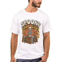 Esqueleto Amante de Libros Retro Groovy Halloween