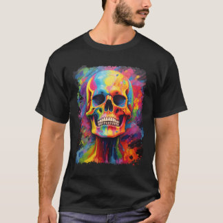 Camiseta Esqueleto arcoiris Anatomía asusta Halloween