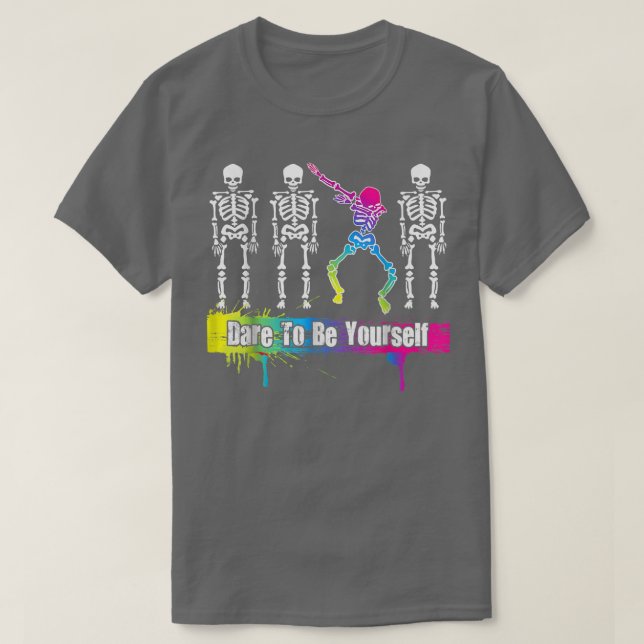 Camiseta Esqueleto arcoiris Diferente Orgullo Gay Awarene L (Diseño del anverso)