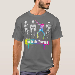 Camiseta Esqueleto arcoiris Diferente Orgullo Gay Awarene L
