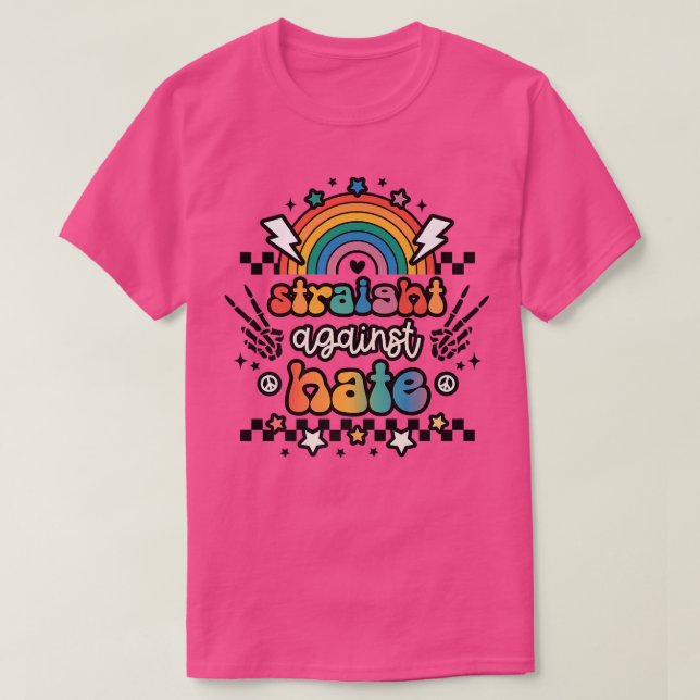 Camiseta Esqueleto arcoiris directo contra el odio hacia la (Diseño del anverso)