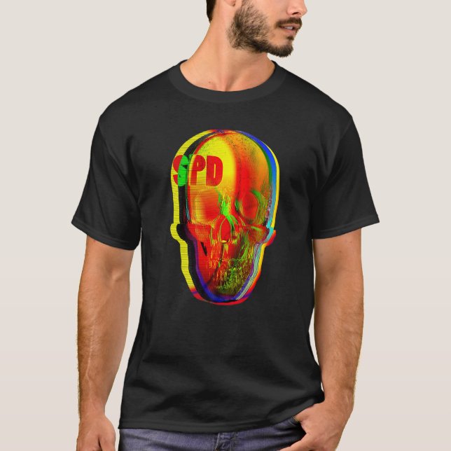 Camiseta Esqueleto artístico resumen esqueleto gótico (Anverso)