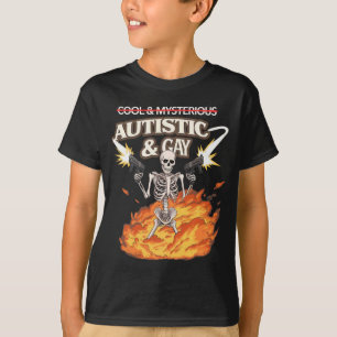 Camiseta Esqueleto Autista y Gay Divertido Conciencia de Au