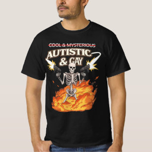 Camiseta Esqueleto Autista y Gay Divertido Conciencia del A