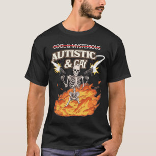 Camiseta Esqueleto Autista y Gay Divertido Conciencia del A
