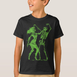 Camiseta Esqueleto bailable con verde zombi femenino