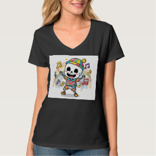 Camiseta Esqueleto bailando con música