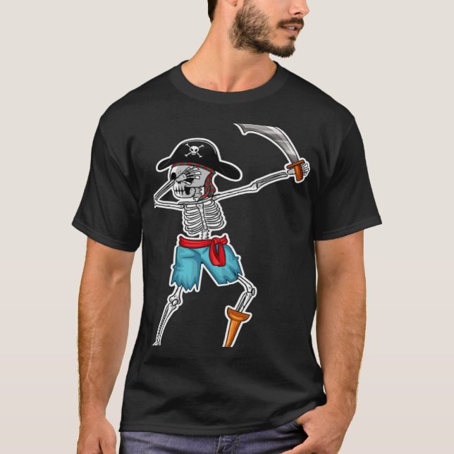Camiseta Esqueleto bailarín I DAB I Dabbing I Pirate (Anverso)