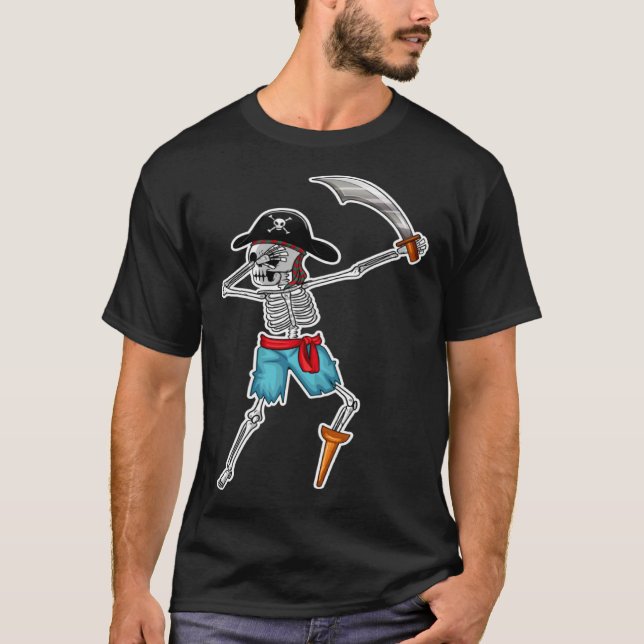 Camiseta Esqueleto bailarín I DAB I Dabbing I Pirate (Anverso)