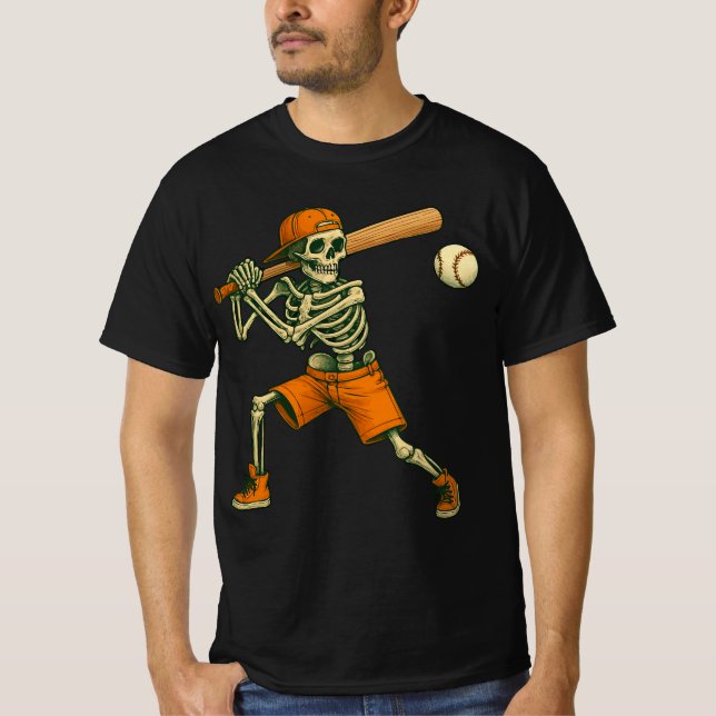Camiseta Esqueleto bateando béisbol de Halloween | Deporte  (Anverso)