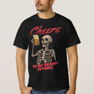 Camiseta Esqueleto bebiendo cerveza, calavera, nuevo Hallow