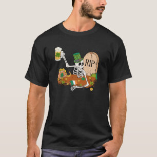 Camiseta Esqueleto bebiendo cerveza Día de San Patricio Lep