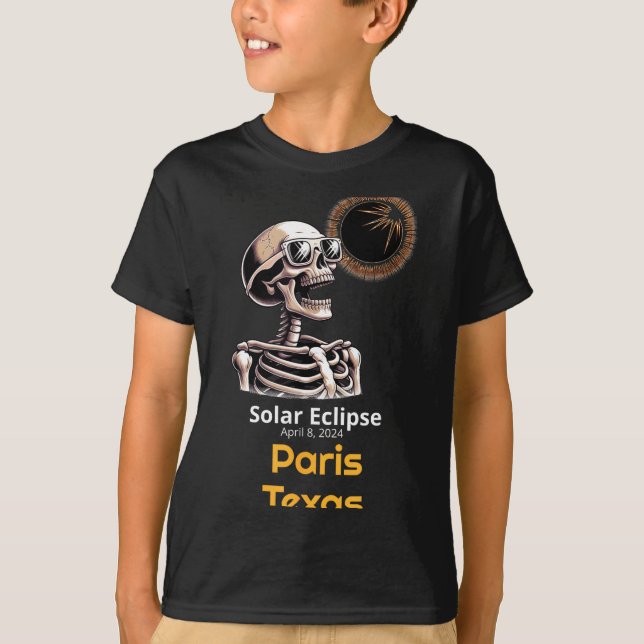 Camiseta Esqueleto Bonito Eclipse Solar París Texas (Anverso)