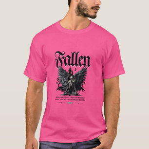 Camiseta Esqueleto Caído Gótico con Alas Arte de Fantasía O