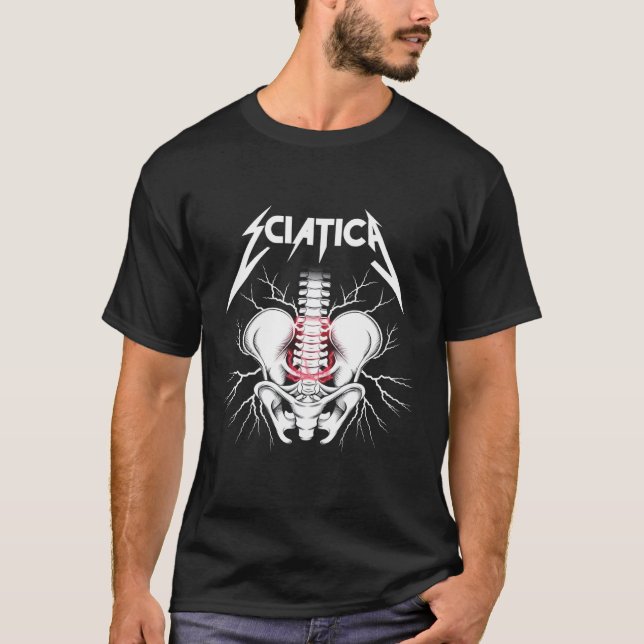Camiseta Esqueleto Ciática - Roca Divertida (Anverso)