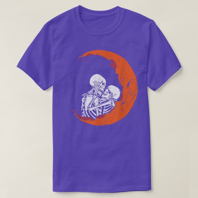 Camiseta esqueleto con amor de besos  (Diseño del anverso)