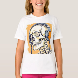 Camiseta Esqueleto con auriculares