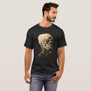 Camiseta Esqueleto con cigarrillo en llamas - Van Gogh