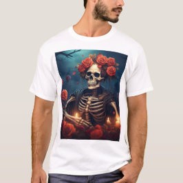Camiseta Esqueleto con corona de Rosas