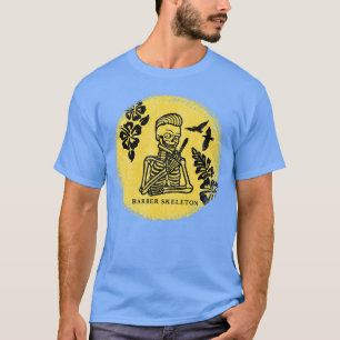 Camiseta Esqueleto con cuchillo de barbero