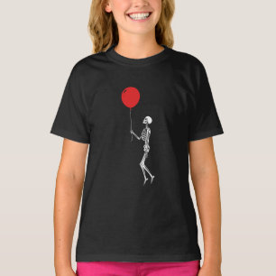 Camiseta Esqueleto con globo rojo