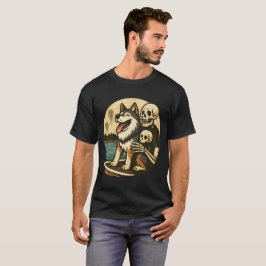Camiseta Esqueleto con Perro en Arte de Terror del Lago Emb