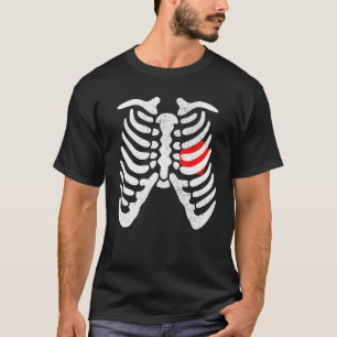 Camiseta Esqueleto Corazón Jaula de Costillas Radiografía A
