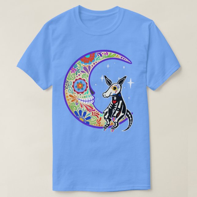 Camiseta Esqueleto de Aardvark Dia de Los Muertos  (Diseño del anverso)