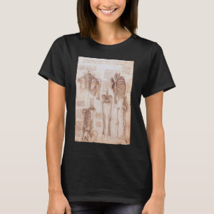 Camiseta Esqueleto de Anatomía Humana de Leonardo da Vinci