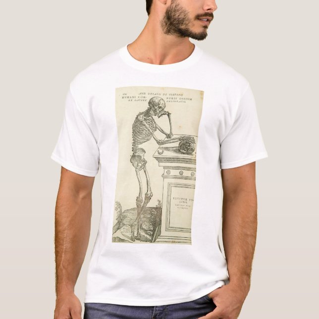 Camiseta Esqueleto de Andreas Vesalius de la anatomía del (Anverso)