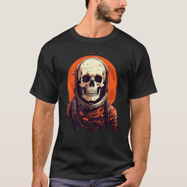 Camiseta Esqueleto de astronauta ocupa Marte en astronauta  (Anverso)
