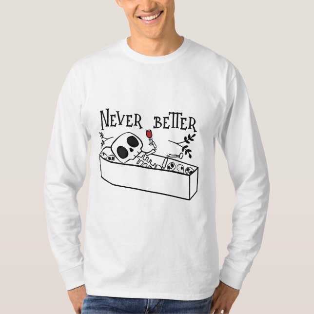 Camiseta Esqueleto de ataúd relajante (Anverso)