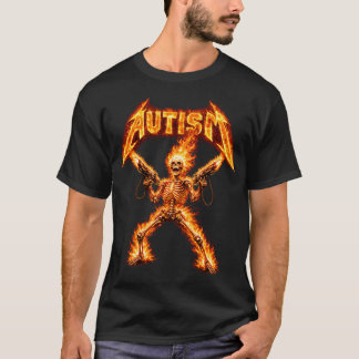 Camiseta Esqueleto de autismo divertido meme específico ext