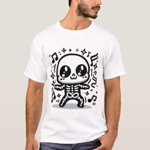 Camiseta Esqueleto de baile lindo Kawaii Halloween Music