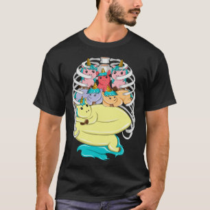 Camiseta Esqueleto de caja torácica de unicornio Anatomía