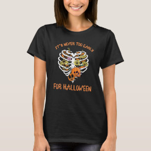 Camiseta Esqueleto de Calabaza Jaula de Costillas Nunca es 