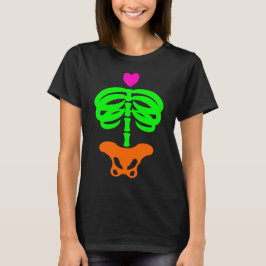 Camiseta Esqueleto de corazón lindo y espeluznante de dibuj