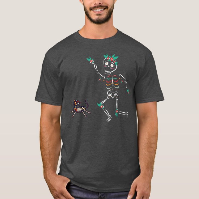 Camiseta Esqueleto de Dia De Los Muertos (Anverso)