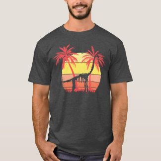 Camiseta Esqueleto de Dinosaurio Brachiosaurus Atardecer de