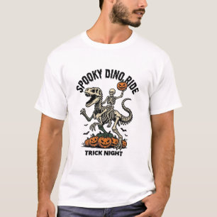 Camiseta Esqueleto de dinosaurio de Halloween vintage truco