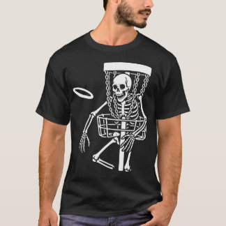 Camiseta Esqueleto de Disc Golf espeluznante Halloween Disc