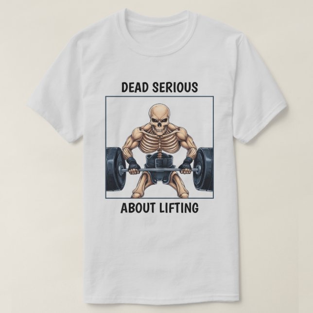 Camiseta Esqueleto de elevación de pesas (Diseño del anverso)